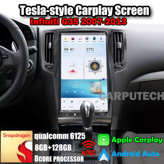 13.6" Qualcomm For Infiniti G35 2007-2013 Car Radio Stereo Carplay Upgrade Tesla Style Screen Android Auto GPS Navigation Multimedia Player