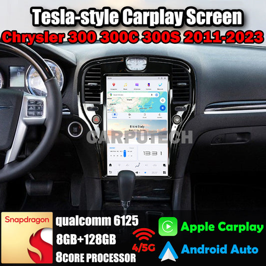 14.4" Qualcomm For Chrysler 300 300C 300S 2011-2023 Car Radio Stereo Carplay Upgrade Tesla Style Screen Android Auto GPS Navigation Multimedia Player