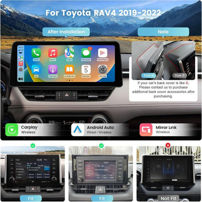 12.3'' For Toyota RAV4 2019-2022 Android Screen Infotainment Navigation System Car Multimedia Touch Screen Head Unit Car Radio GPS