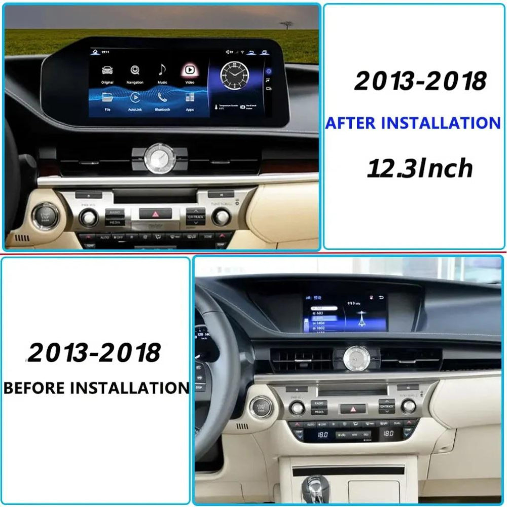 12.3 inch For Lexus ES 2013-2018 Linux Infotainment System Car Multimedia Touch Screen Head Unit Car Radio GPS