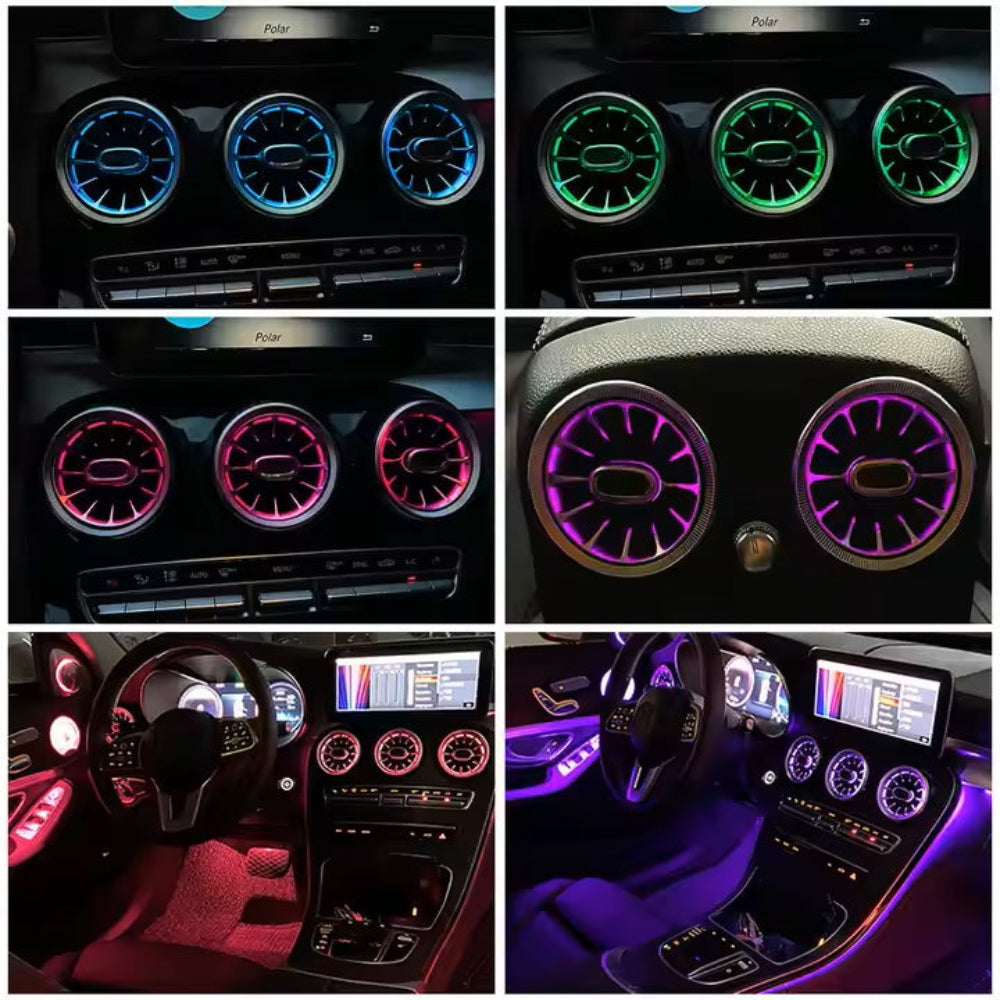 64 Colors Premium Car Interior Ambient Lights for Mercedes Benz C-class W205/ GLC X253 2015-2021 Dream Color Car Atmosphere Lamp