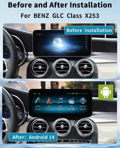 12.3 inch For Mercedes Benz GLC X253 Infotainment Navigation System Car Multimedia Touch Screen Head Unit Android Car Radio GPS