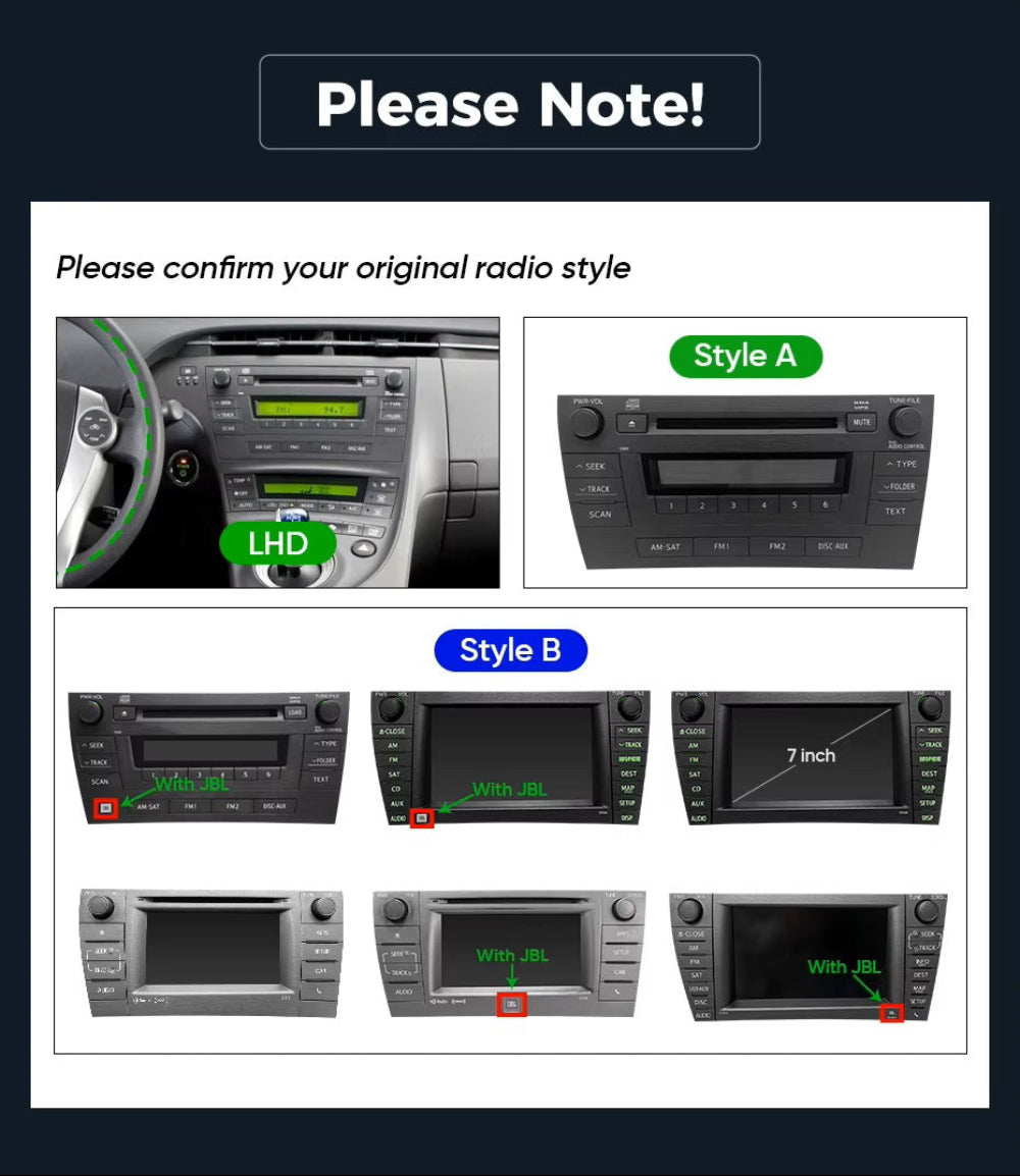 For Toyota Prius 2009-2015 Infotainment Navigation System Car Multimedia Touch Screen Head Unit Android14 Car Radio GPS