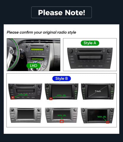 For Toyota Prius 2009-2015 Infotainment Navigation System Car Multimedia Touch Screen Head Unit Android14 Car Radio GPS