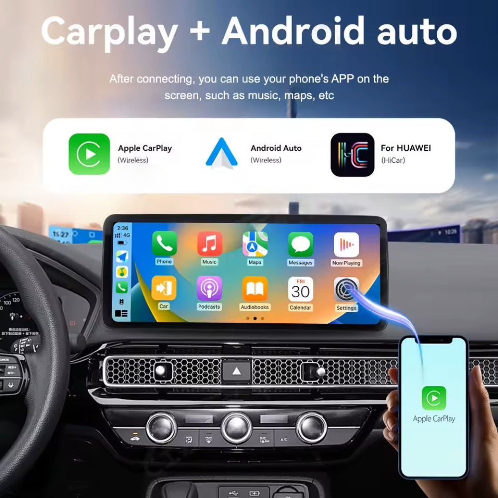 12.3 inch For Honda Civic 2022-2024 Infotainment Navigation System Car Multimedia Touch Screen Head Unit Android Car Radio GPS