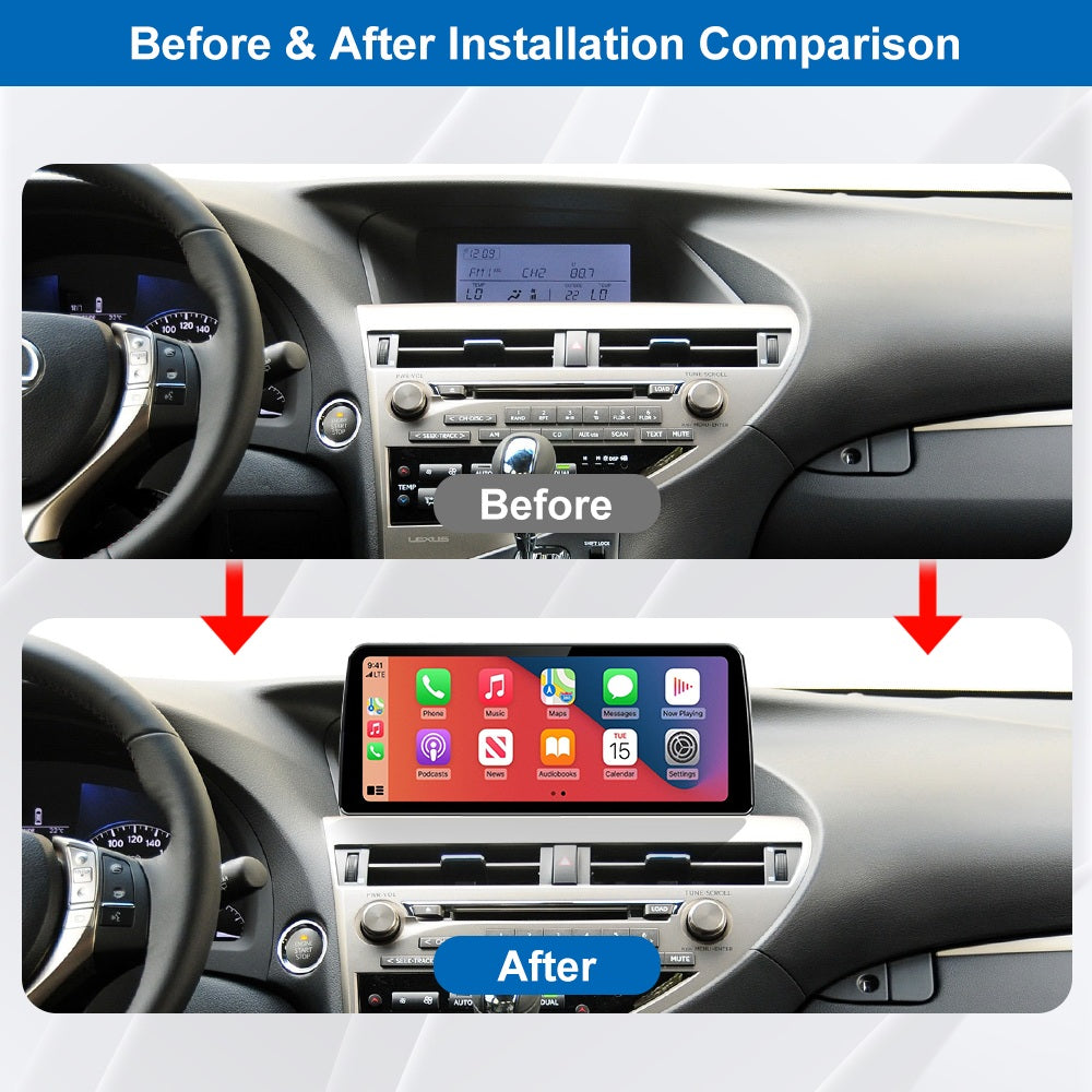 12.3-Inch Linux Touchscreen for Lexus RX (2009–2015) | Wireless CarPlay & Android Auto