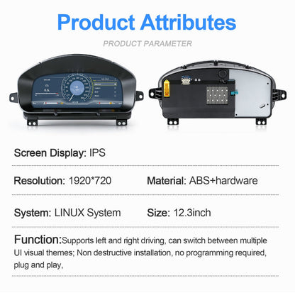 12.3" LCD Digital Dashboard Cluster For Cadillac Escalade 2006 - 2013 Car Panel Speedometer Virtual Cockpit