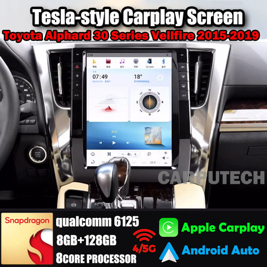 13" For Toyota Alphard 30 Series Vellfire 2015-2019 Car Radio Stereo Carplay Upgrade Tesla Style Screen Android Auto GPS Navigation Multimedia Player