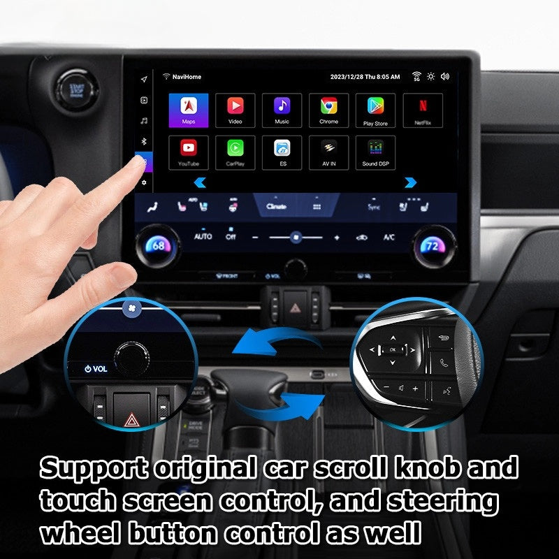 Lexus GX 2023 to present Android13 base Navigation Video Interface box Apple CarPlay & Android Auto Upgrade Module