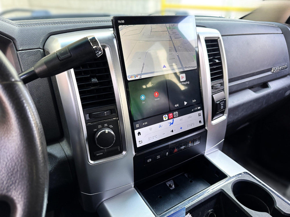 13.8" Qualcomm For Dodge RAM 1500 2500 3500 2009-2012 Car Radio Infotainment Navigation System Tesla Style Screen Head Unit GPS Multimedia Player
