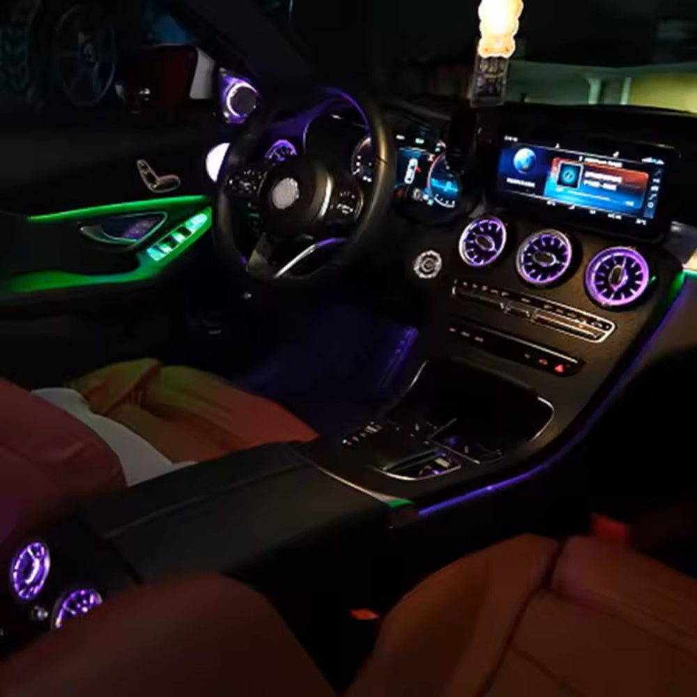 64 Colors Premium Car Interior Ambient Lights for Mercedes Benz C-class W205/ GLC X253 2015-2021 Dream Color Car Atmosphere Lamp