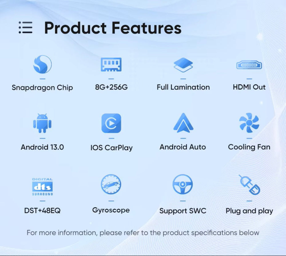 13.1 inch For Toyota Highlander 2014-2019 Infotainment Navigation System Car Multimedia Touch Screen Head Unit Android14 Car Radio GPS