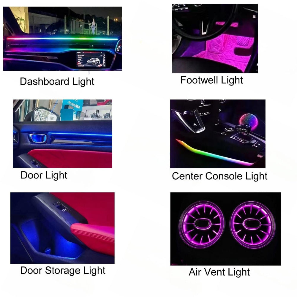 64 Colors Dynamic Symphony Universal Ambient Lighting Car Interior LED Atmosphere Lighting