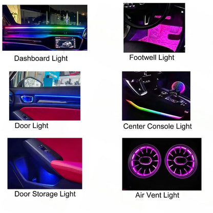 64 Colors Dynamic Symphony Universal Ambient Lighting Car Interior LED Atmosphere Lighting