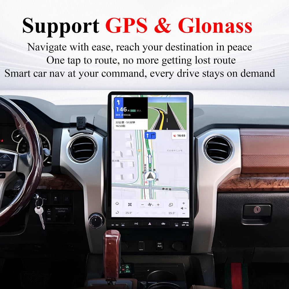 16.8" Android For Toyota Tundra 2014-2020 Car Radio Infotainment Navigation System Tesla Style Screen Head Unit GPS Multimedia Player