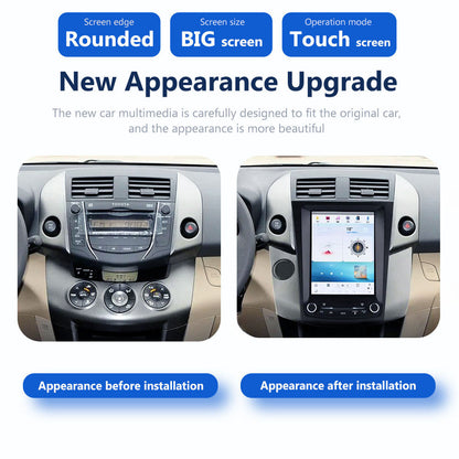 10.4" For Toyota Rav 4 2009-2012 Car Radio Headunit Stereo Carplay Upgrade Tesla Style Screen Android Auto GPS Navigation Multimedia Player