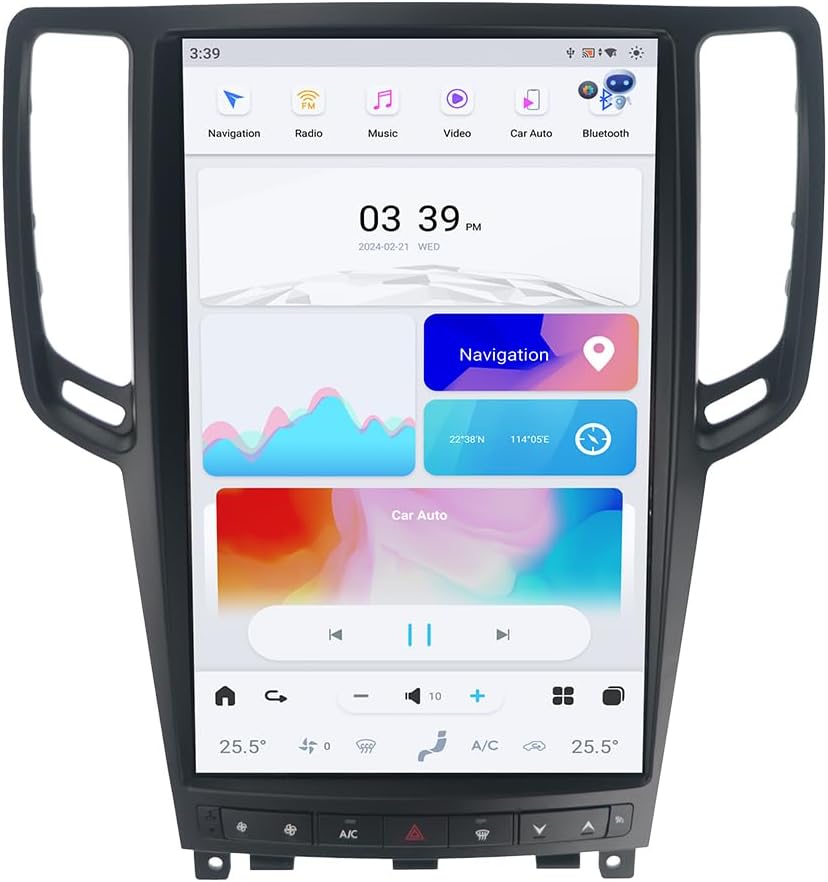 13.6" Qualcomm For Infiniti Q40 Q60 2007-2015 Car Radio Stereo Carplay Upgrade Tesla Style Screen Android Auto GPS Navigation Multimedia Player