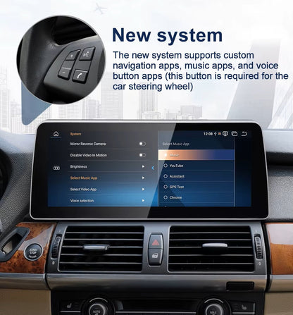 12.3 inch For BMW X5 E70 X6 E71 E72 Infotainment Navigation System Car Multimedia Touch Screen Head Unit Android Car Radio GPS