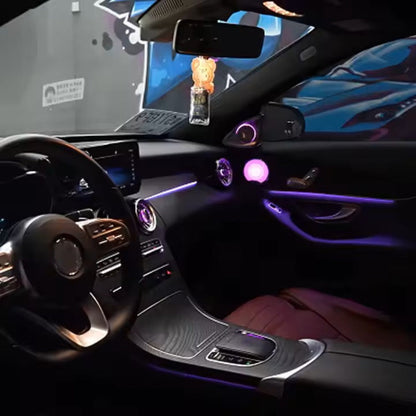 64 Colors Premium Car Interior Ambient Lights for Mercedes Benz C-class W205/ GLC X253 2015-2021 Dream Color Car Atmosphere Lamp