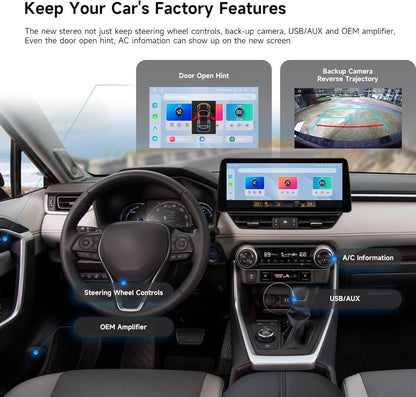12.3'' For Toyota RAV4 2019-2022 Android Screen Infotainment Navigation System Car Multimedia Touch Screen Head Unit Car Radio GPS