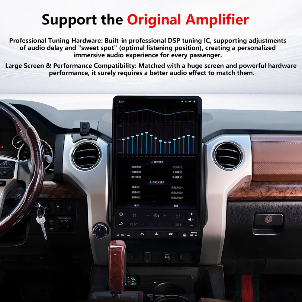 16.8" Android For Toyota Tundra 2014-2020 Car Radio Infotainment Navigation System Tesla Style Screen Head Unit GPS Multimedia Player