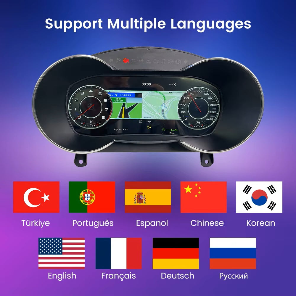 For Audi A3 2014-2020 12.3" LCD Digital Dashboard Cluster Car Panel Speedometer Virtual Cockpit