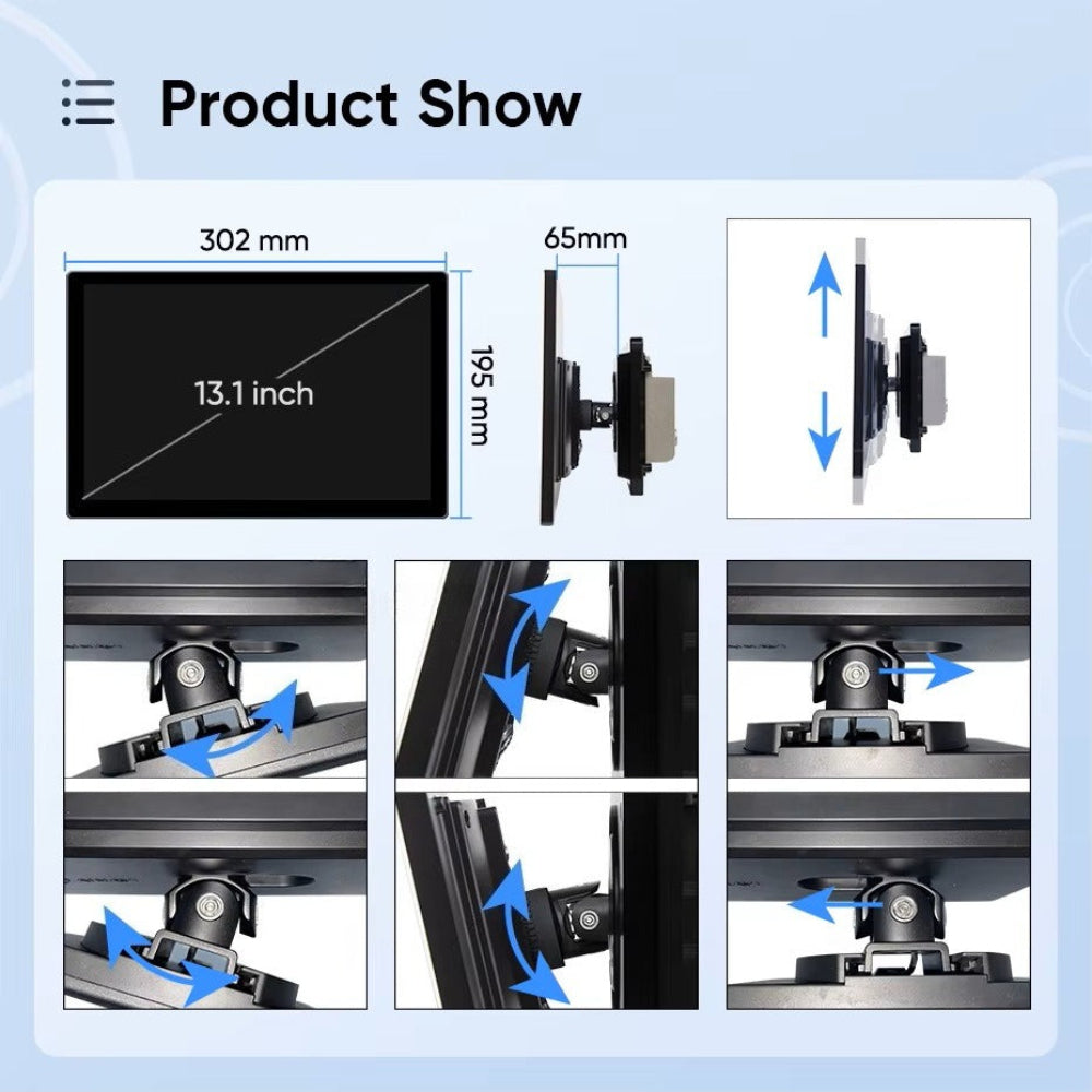 13.1 inch For Toyota Highlander 2014-2019 Infotainment Navigation System Car Multimedia Touch Screen Head Unit Android14 Car Radio GPS