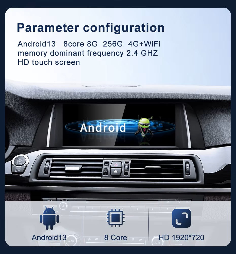 Android 14 10.25 inches For BMW 5 Series F10 F11 2009-2017 GPS Navigation Screen Upgrade ID8 Car Multimedia Center System Touch Screen Head Unit Car Radio GPS