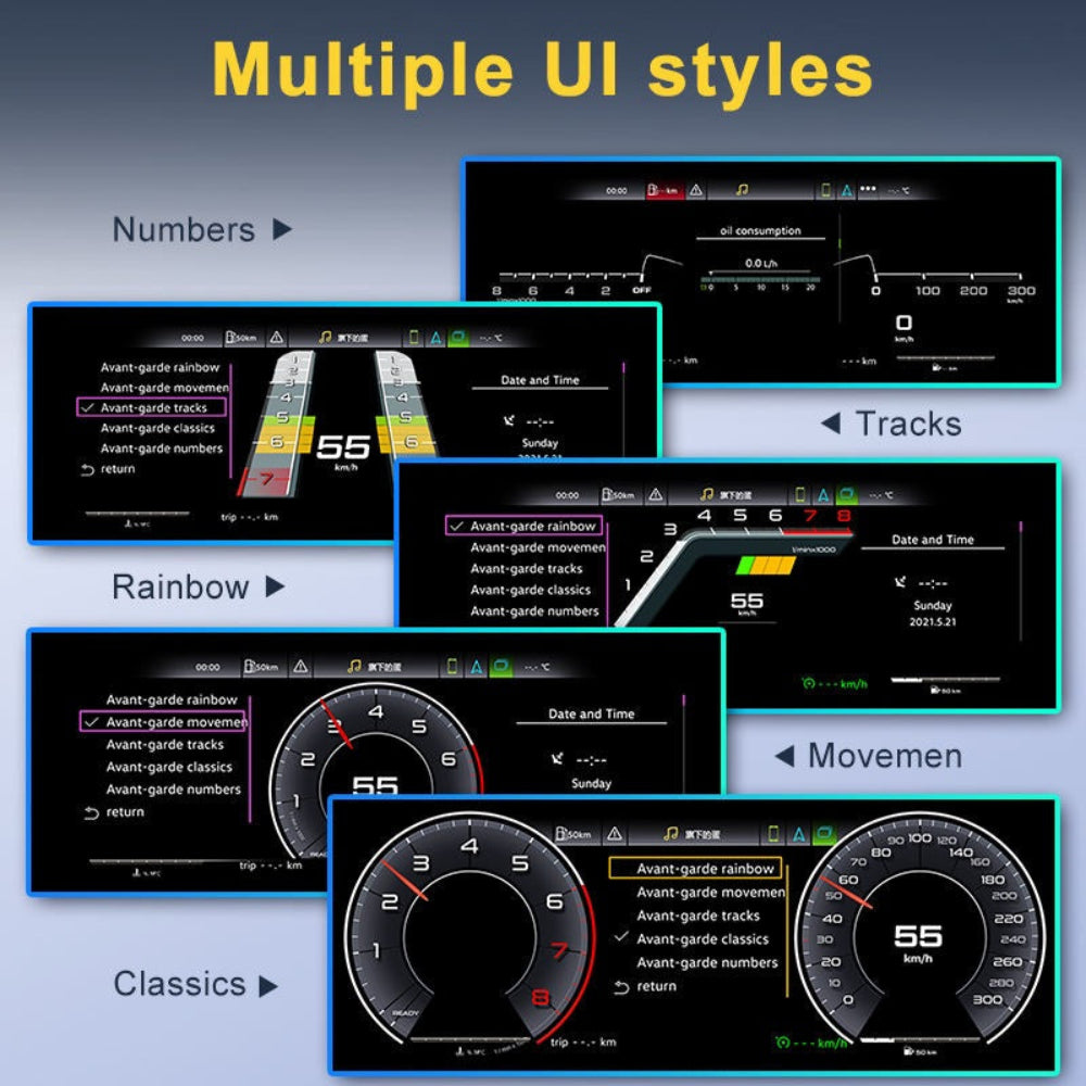 12.3" LCD Digital Dashboard Cluster For Audi Q3 2012-2018 Car Panel Speedometer Virtual Cockpit