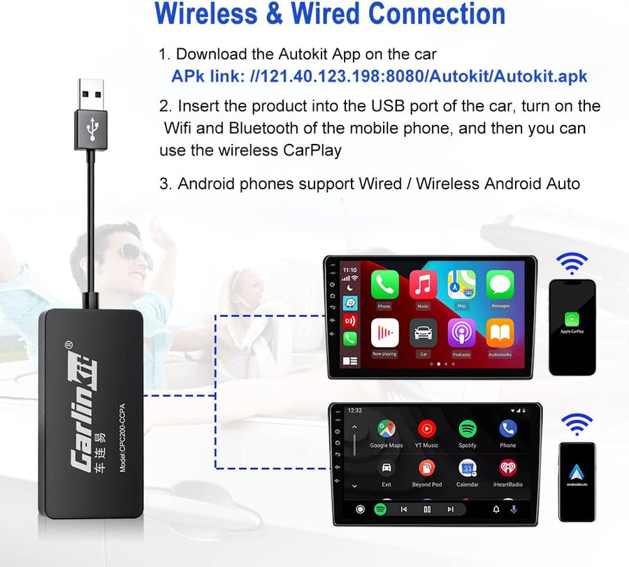 Autokit Wireless Carplay Dongle For Aftermarket Android Car Screen