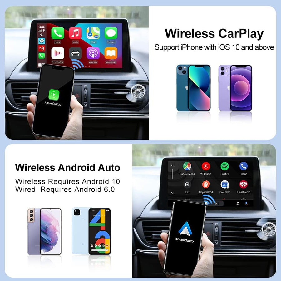 2023 CarlinKit 5.0 Wireless Android Auto & Wireless CarPlay Adapter USB for  OEM Wired CarPlay & Wired Android Auto Cars (Model Year: 2015 to 2023)