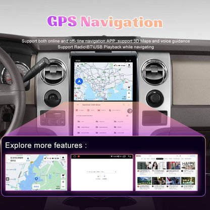 For Ford F150 2009-2012 Car Radio Stereo Carplay Upgrade Tesla Style Screen 14.4" Qualcomm Android Auto GPS Navigation Multimedia Player
