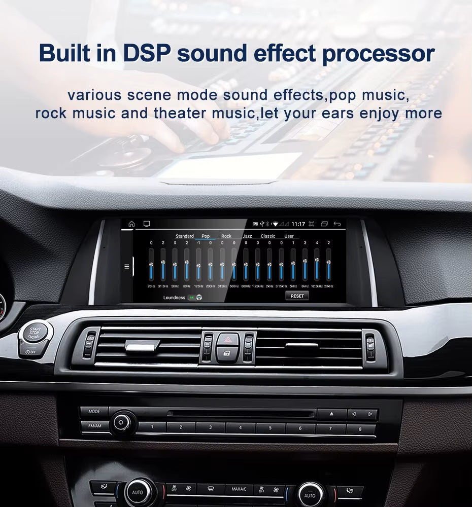 Android 14 10.25 inches For BMW 5 Series F10 F11 2009-2017 GPS Navigation Screen Upgrade ID8 Car Multimedia Center System Touch Screen Head Unit Car Radio GPS