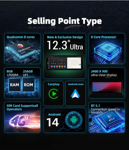 12.3'' For Nissan Sentra / Sylphy 2020-2022 Infotainment Navigation System Car Multimedia Touch Screen Head Unit Android14 Car Radio GPS