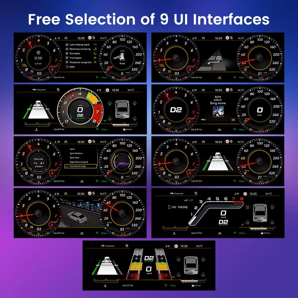 For Audi A3 2014-2020 12.3" LCD Digital Dashboard Cluster Car Panel Speedometer Virtual Cockpit