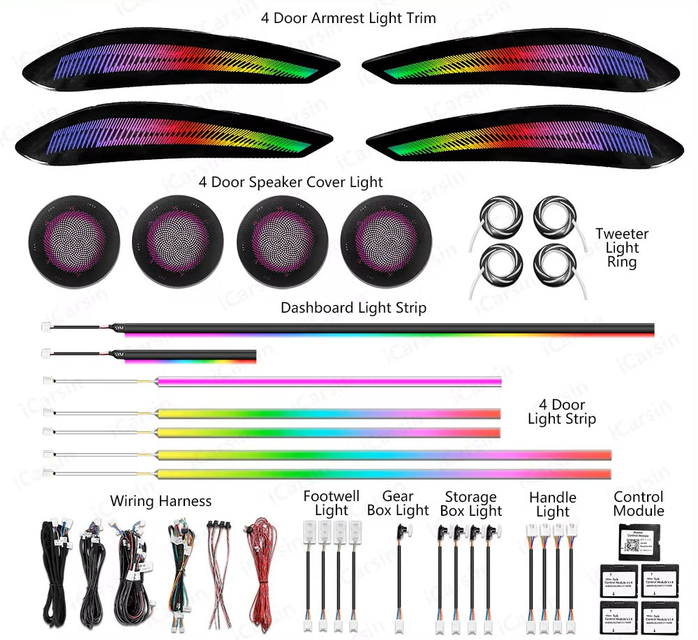 Ambient Lighting Upgrade for BMW 3 Series 2013 - 2019 Interior Accessories LED Door Trim Speaker Cover Lights