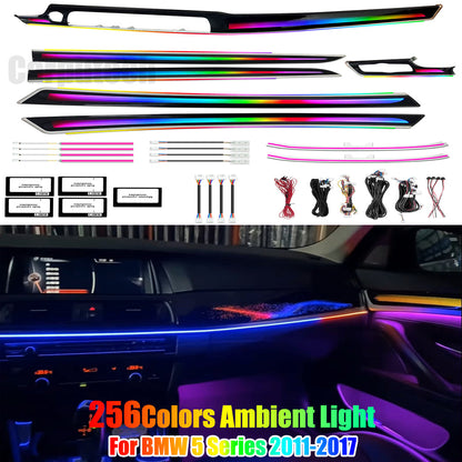 256 Colors Symphony LED Car Interior Ambient Lighting for BMW 5 Series F10 F11 F18 2011-2017 Atmosphere Strip Accessories