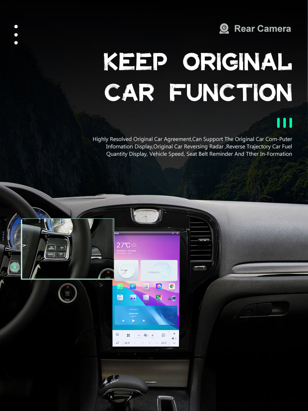 14.4" Qualcomm For Chrysler 300 300C 300S 2011-2023 Car Radio Stereo Carplay Upgrade Tesla Style Screen Android Auto GPS Navigation Multimedia Player