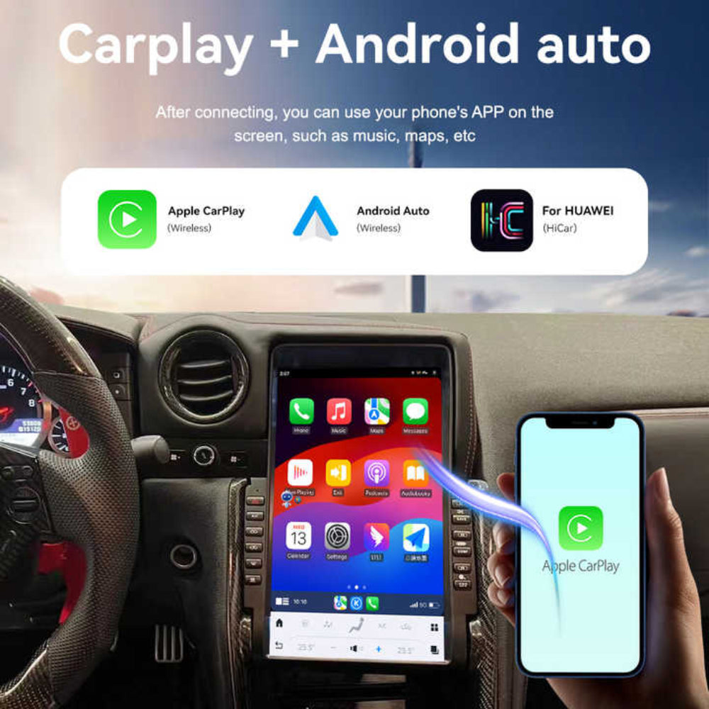 14.4" Qualcomm For Nissan GTR 2008-2020 Car Radio Stereo Carplay Upgrade Tesla Style Screen Android Auto GPS Navigation Multimedia Player