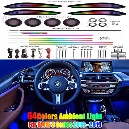 Ambient Lighting Upgrade for BMW 3 Series 2013 - 2019 Interior Accessories LED Door Trim Speaker Cover Lights