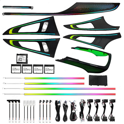 Upgrade 256 Colors Symphony Led Car Interior Ambient Lighting Decoration for Audi A6/S6/RS6 C7 2011-2018 Trim Accessories