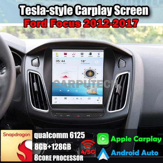 10.4" For Ford Focus 2012-2017 Car Radio Headunit Stereo Carplay Upgrade Tesla Style Screen Android Auto GPS Navigation Multimedia Player