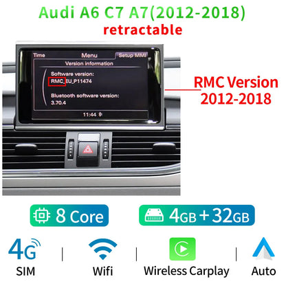 8 Core Android 13 System Car Multimedia Stereo For Audi A6 C7 A7 2012-2018 WIFI 4G 8+128GB RAM Carplay IPS Touch Screen GPS Navi