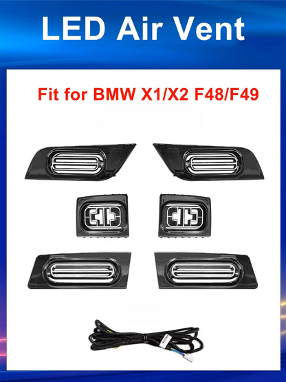 For BMW X1 X2 2016-2022 F48 F49 Dynamic Colorful Ambient Lighting Upgrade Kit for Interior LED Ambient Lighting LED Air Vent