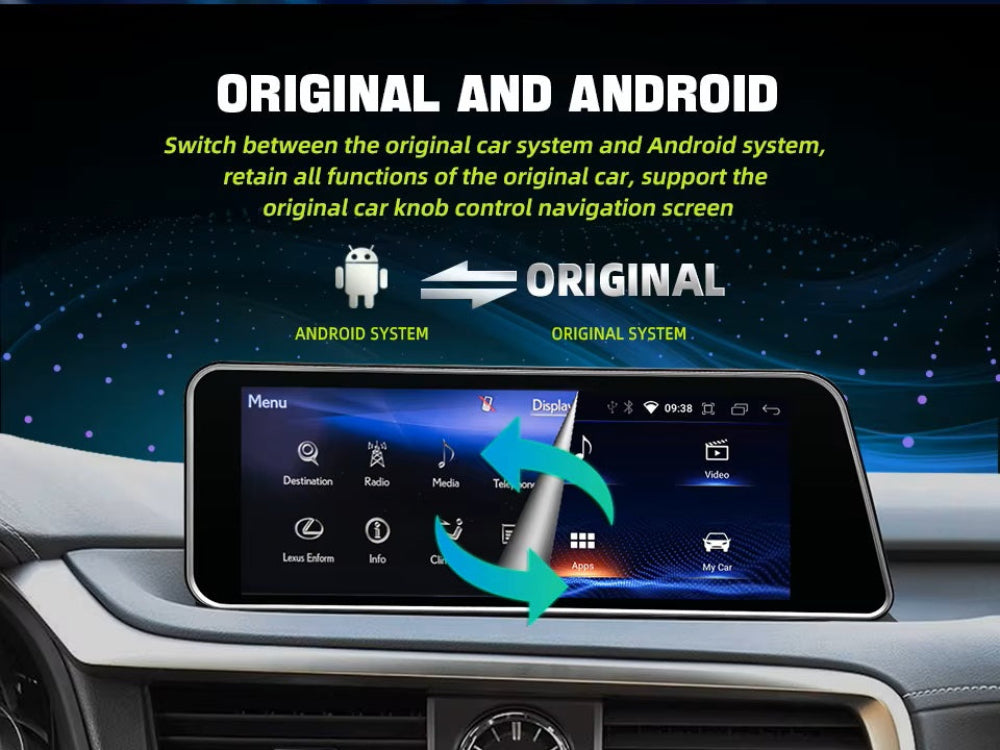 12.3'' For Lexus Rx330 Rx350 Rx450 2015 - 2019 Infotainment Navigation System Car Multimedia Touch Screen Head Unit Android14 Car Radio GPS