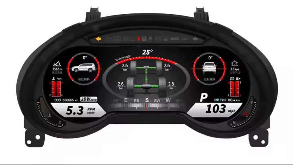 For Lexus GX400 GX460 2009-2020 12.3" LCD Digital Dashboard Cluster Car Panel Speedometer Virtual Cockpit