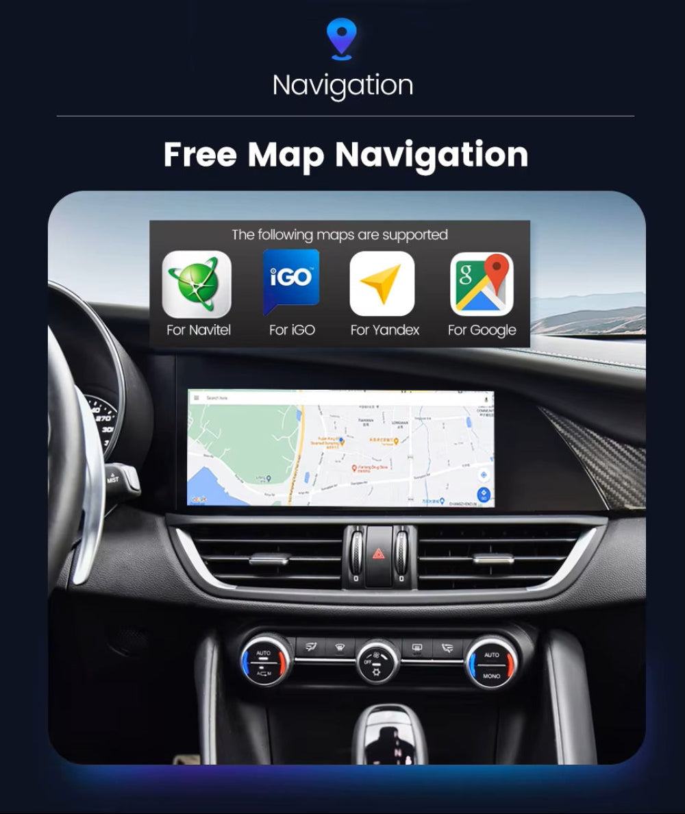 10.25'' For Alfa Romeo Stelvio Giulia Ram 2015-2021 Android Screen Infotainment Navigation System Car Multimedia Touch Screen Head Unit Car Radio GPS