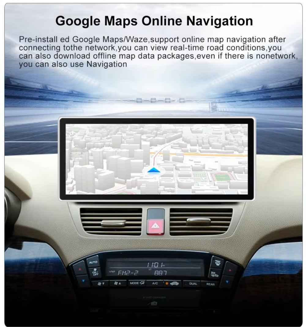 12.3 inch For Honda Acura MDX 2013-2017 Infotainment Navigation System Car Multimedia Touch Screen Head Unit Android14 Car Radio GPS