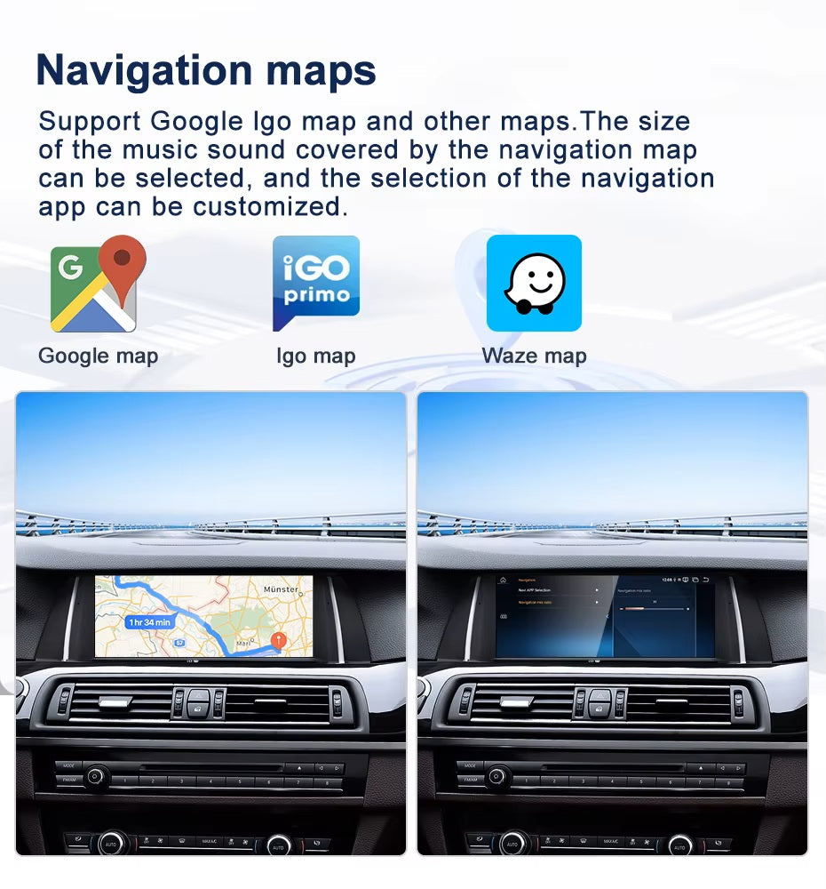 Android 14 10.25 inches For BMW 5 Series F10 F11 2009-2017 GPS Navigation Screen Upgrade ID8 Car Multimedia Center System Touch Screen Head Unit Car Radio GPS