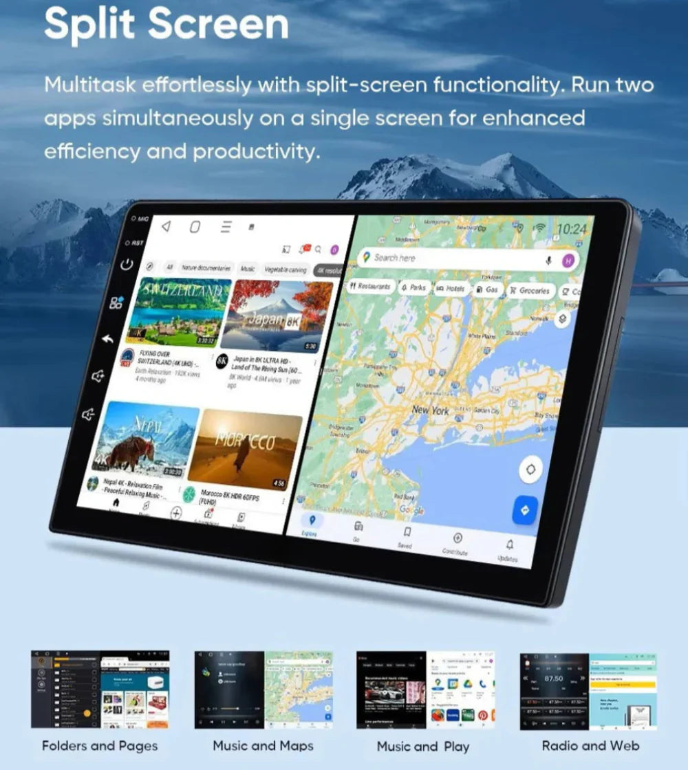 For Toyota Tacoma 2 / Hilux 2005-2013 Infotainment Navigation System Car Multimedia Touch Screen Head Unit Android14 Car Radio GPS